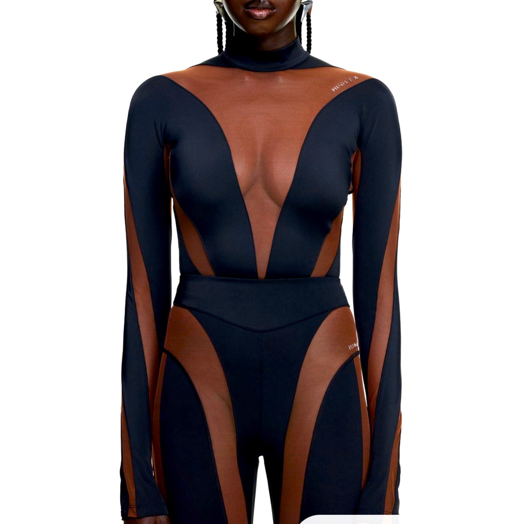 Mugler For H&M Mesh Paneled Bodysuit